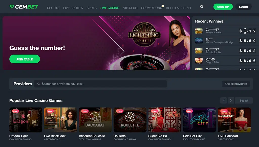 Gembet Live Casino