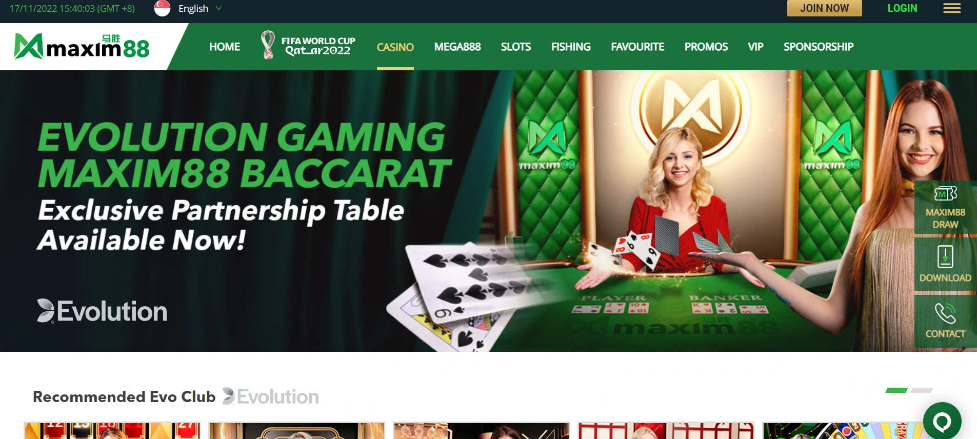 maxim88 live casino